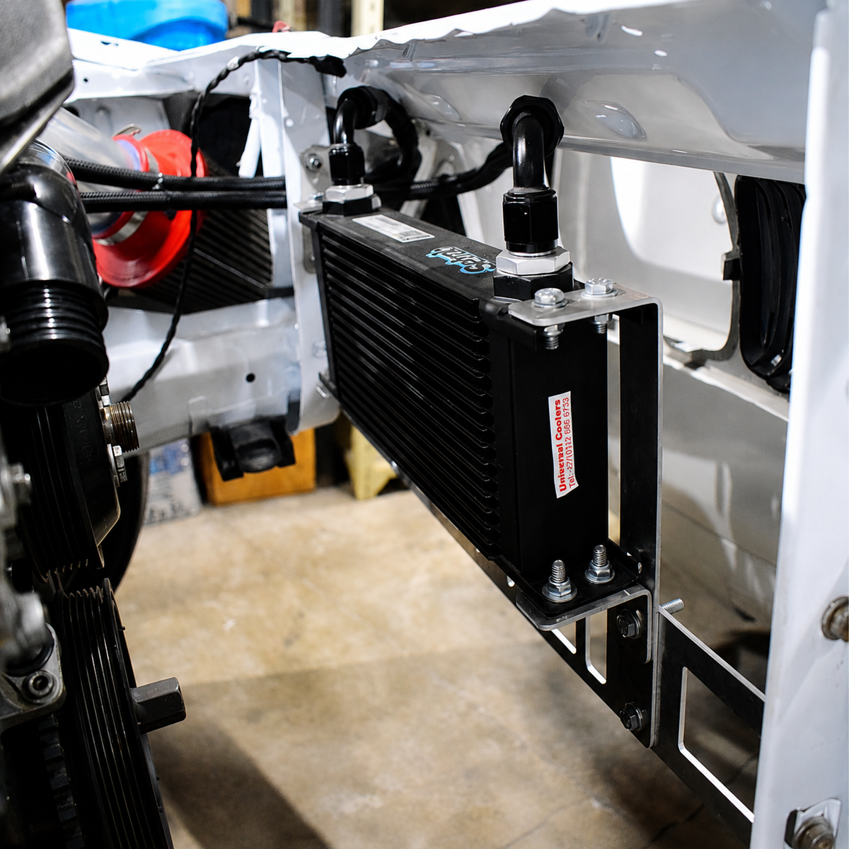 BMW E36 Aluminum Chassis Leg Brace with Oil Cooler Bracket