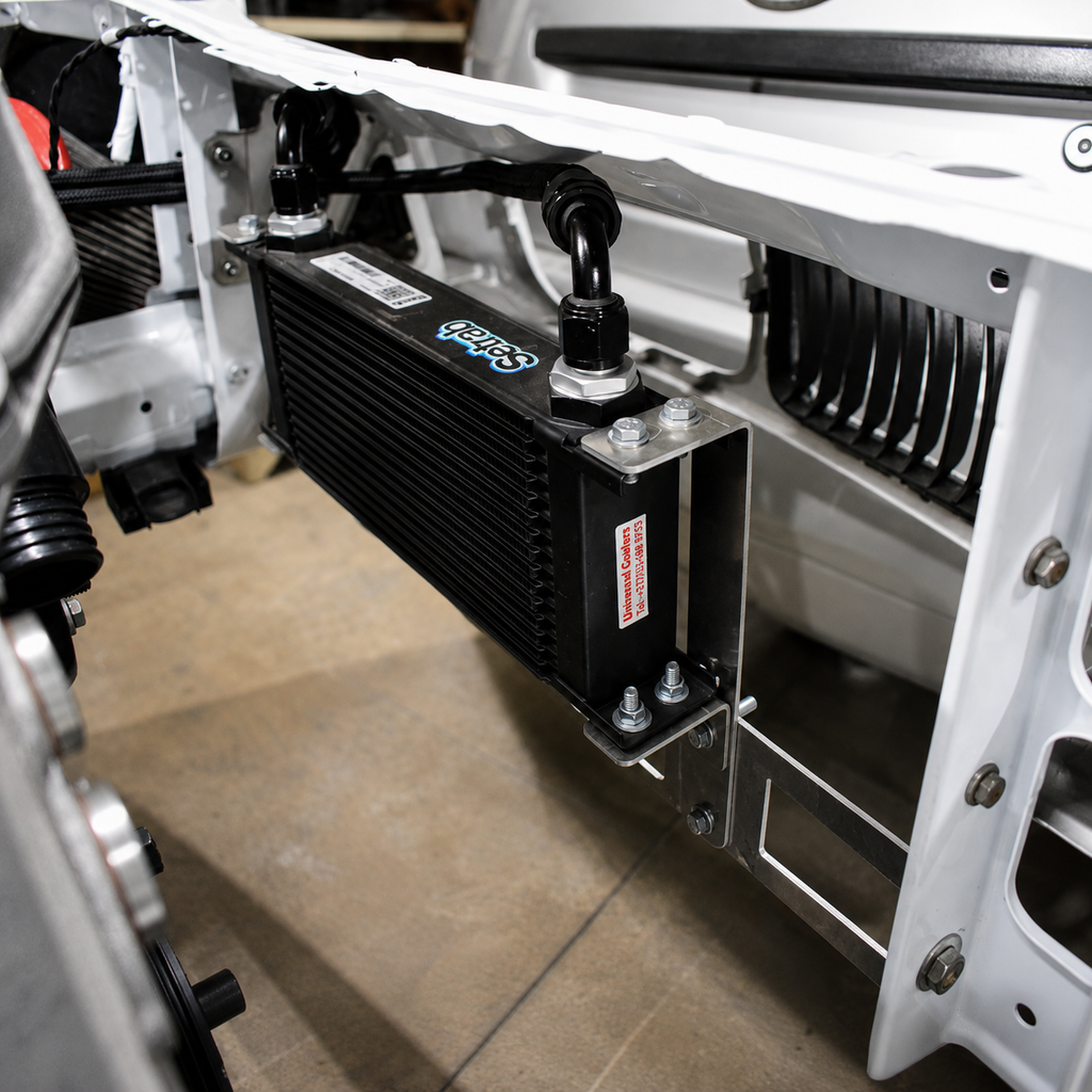 BMW E36 Aluminum Chassis Leg Brace with Oil Cooler Bracket